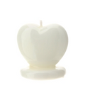 CANDELA CUORE BIANCO 7,5XH7,5CM LACCATA