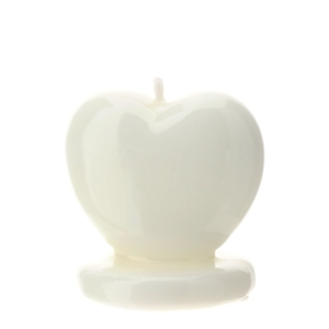 CANDELA CUORE BIANCO 7,5XH7,5CM LACCATA