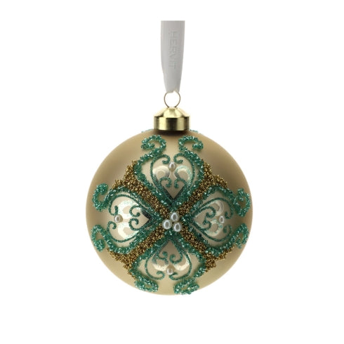 SFERA VETRO SOFF.DEC.CROCE ORO - Ø10cm