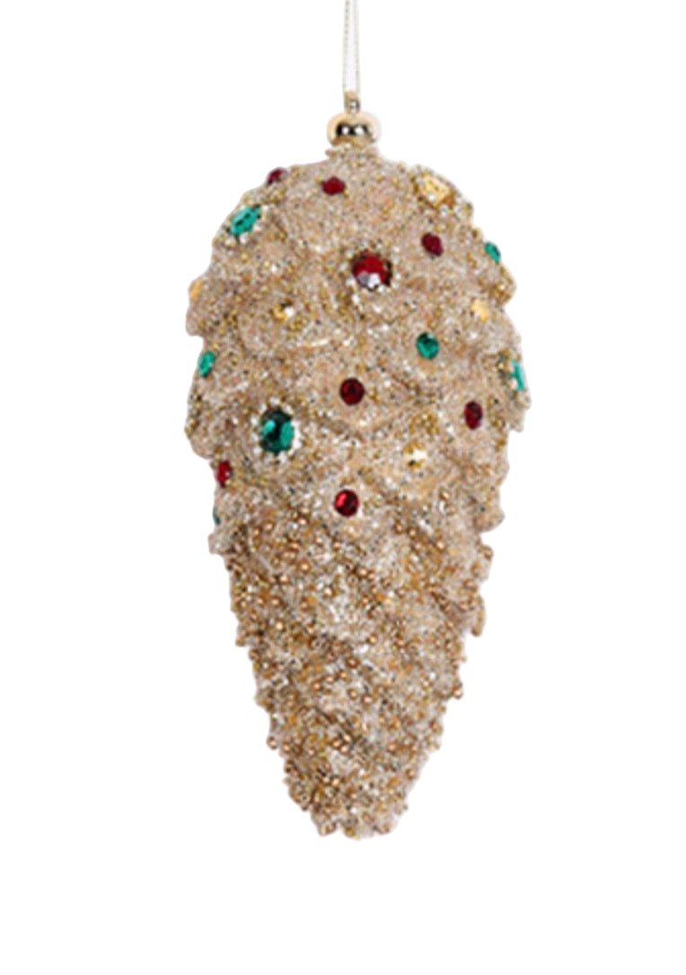 Pigna con glitter e strass H10 multicolor Fiori di lena