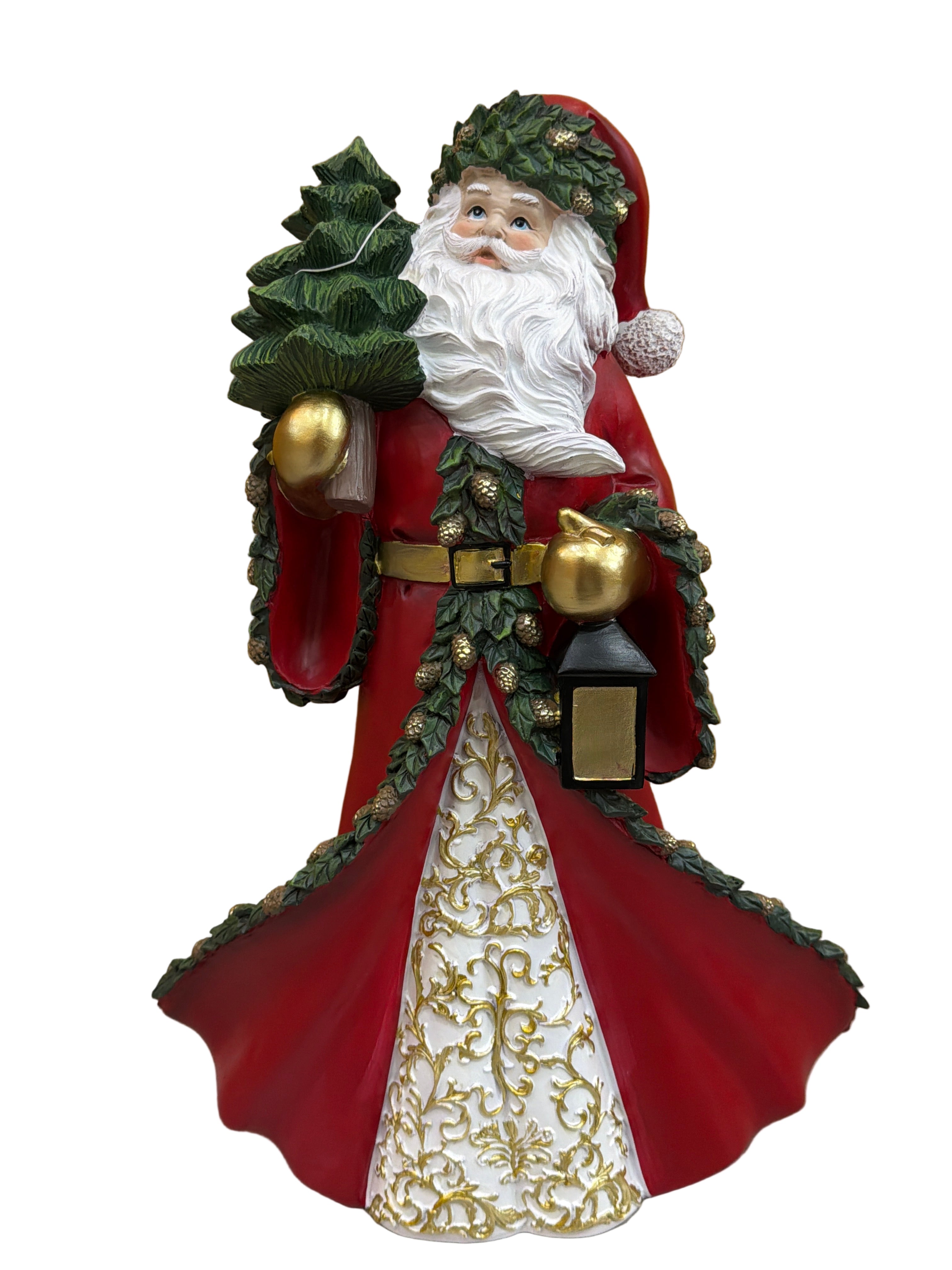 BABBO NATALE IN RESINA ROSSO CON SACCHETTO 32*23,5*47 CM