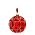 Sfera Vetro Soff.Dec.Fiore Dia.8Cm Rossa