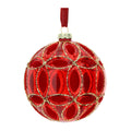 Sfera Vetro Soff.Dec.Fiore Dia.12Cm Ross