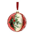 Sfera Vetro Soff.Dec.X'Mas Dia.12Cm Ross
