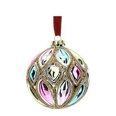 Sfera Vetro Soff.Dec.Multicolor Dia.8Cm