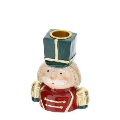 Portacand.Soldatino Ceramica Natale 10Cm