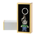 PORTACHIAVI GIOIELLO ORSETTO SNODATO BLU/VERDE - 4,5x12cm