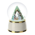 Palla Acqua Neve Carillon con Sacra Famiglia Base in Porcellana - Ø10x15cm