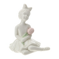BALLERINA PORC.10CM BIANCA TULIPANO ROSA