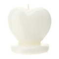 CANDELA CUORE BIANCO 4,5XH4,5CM LACCATA