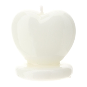 CANDELA CUORE BIANCO 4,5XH4,5CM LACCATA