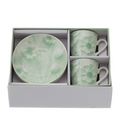 BOX 2 TAZZINE CAFFE' CANVAS VERDE 8X6CM