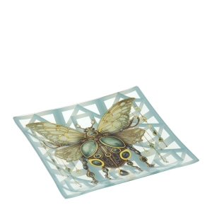 PIATTO VETRO SCARABEO ANIMALGEM 20X20CM