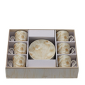 BOX 6 TAZZINE CAFFE' CANVAS CREMA 8X6CM