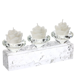 PORTATEALITE CRISTALLO 3 FIAMME 21X6X8CM