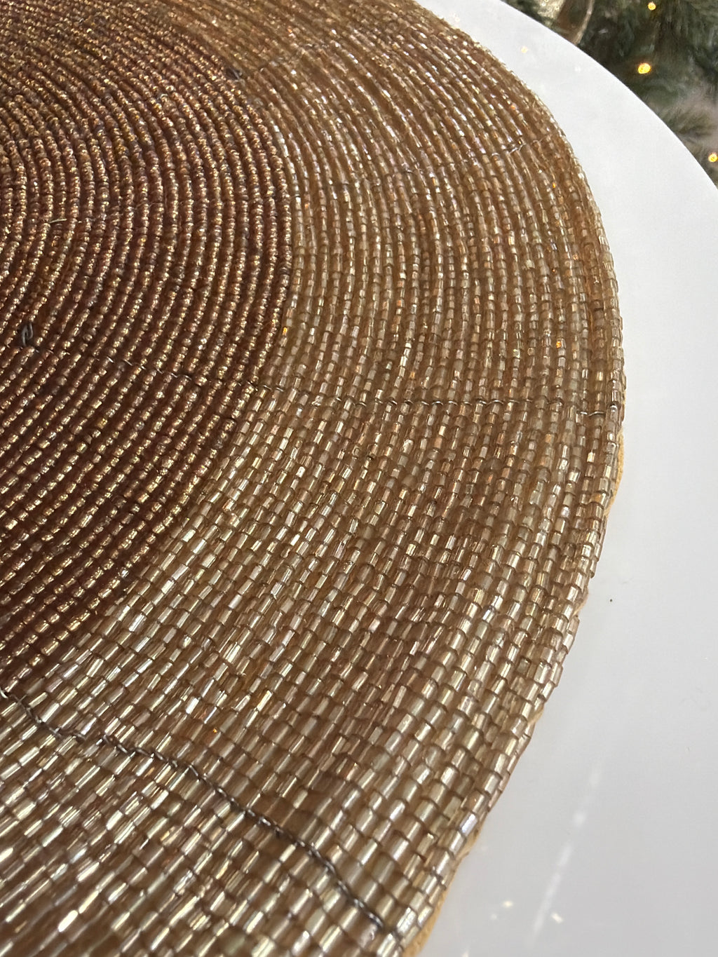 SOTTOPIATTO DIA.35CM PERLINE CHAMPAGNE