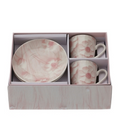 BOX 2 TAZZINE CAFFE' CANVAS ROSA 8X6CM