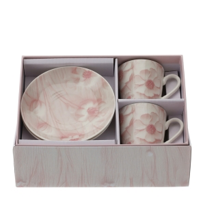 BOX 2 TAZZINE CAFFE' CANVAS ROSA 8X6CM