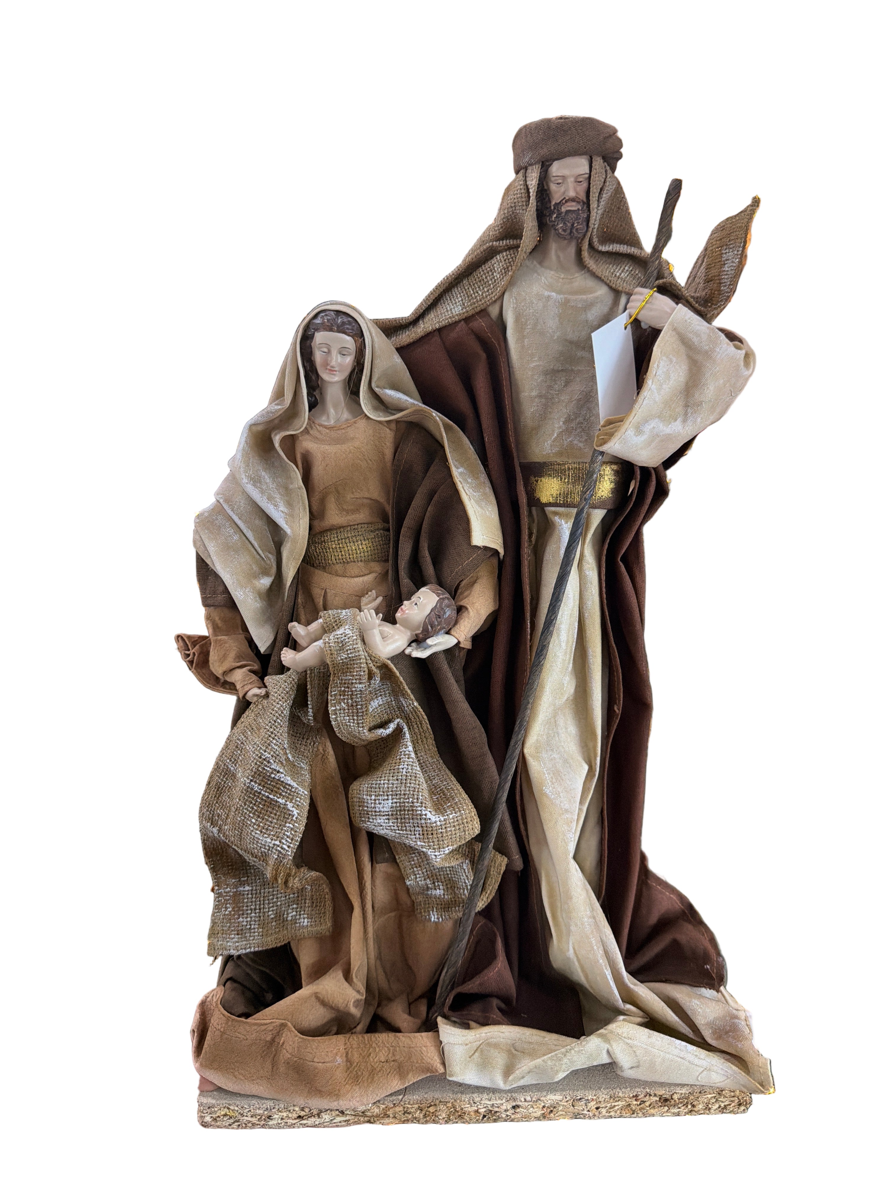 NATIVITA 43CM ABITI BEIGE E MARRONE