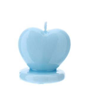 CANDELA CUORE BLU 7,5XH7,5CM LACCATA