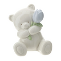 ORSETTO PORC.10CM BIANCO TULIPANO BLU