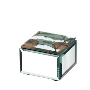 COFANETTO LEGNO/SPECCHIO 7X7X5CM