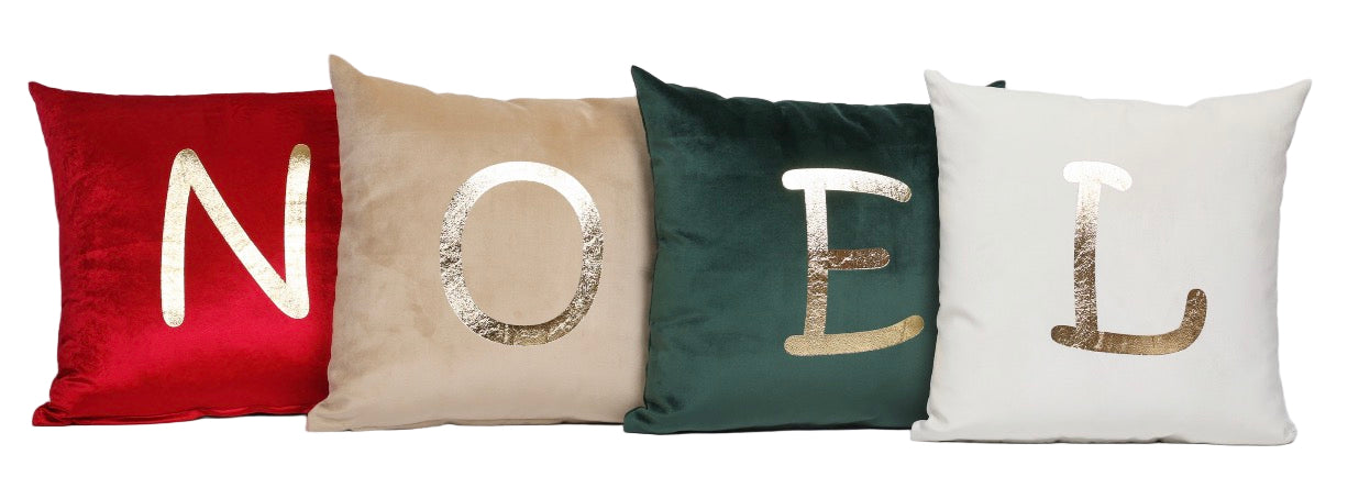 Cuscini 45x45 scritta Noel Fiori di Lena
