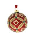 SFERA VETRO SOFF.DEC.ROMBO ROSSA - Ø10cm