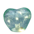 CUORE VETRO CRACK TRASP.LUCE LED 8CM