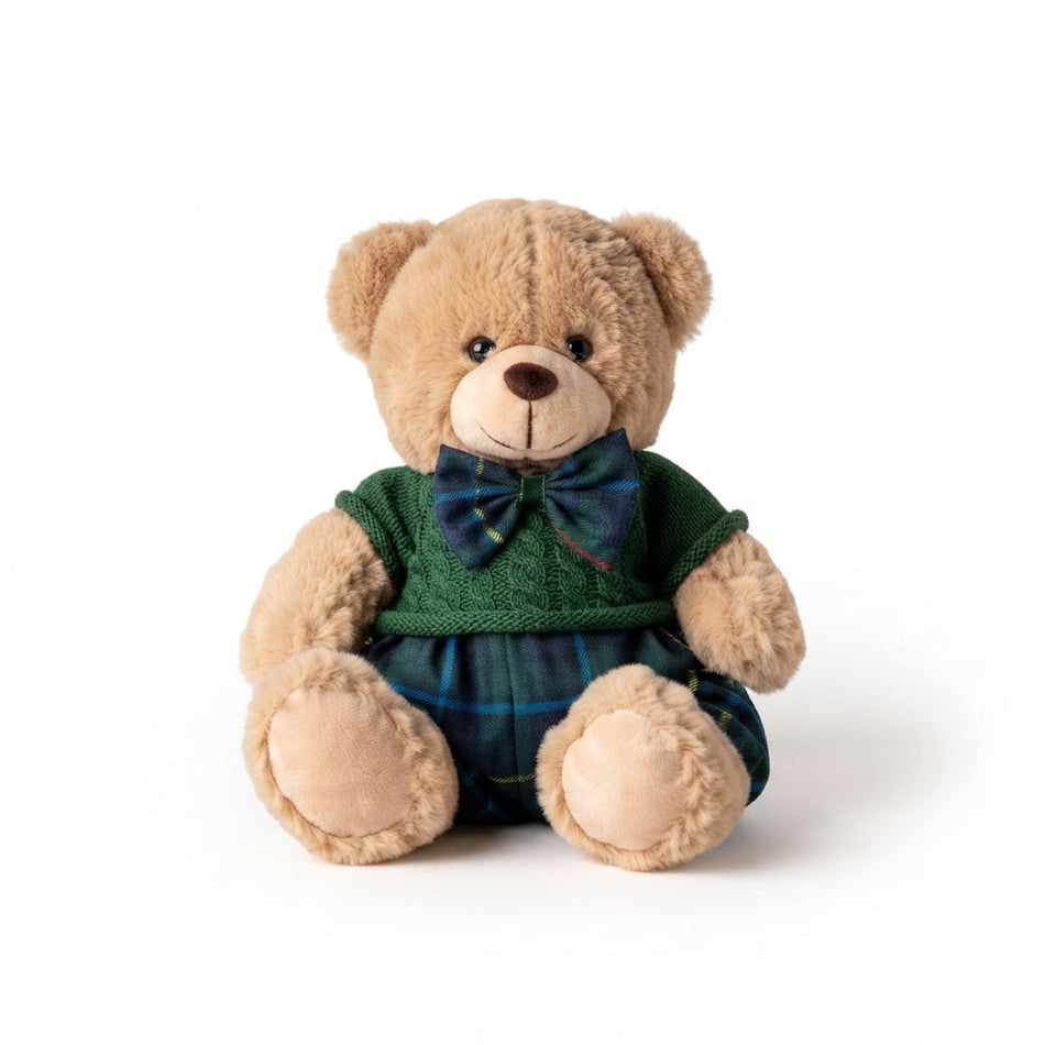 Peluche vestito e spilla 30 cm blu