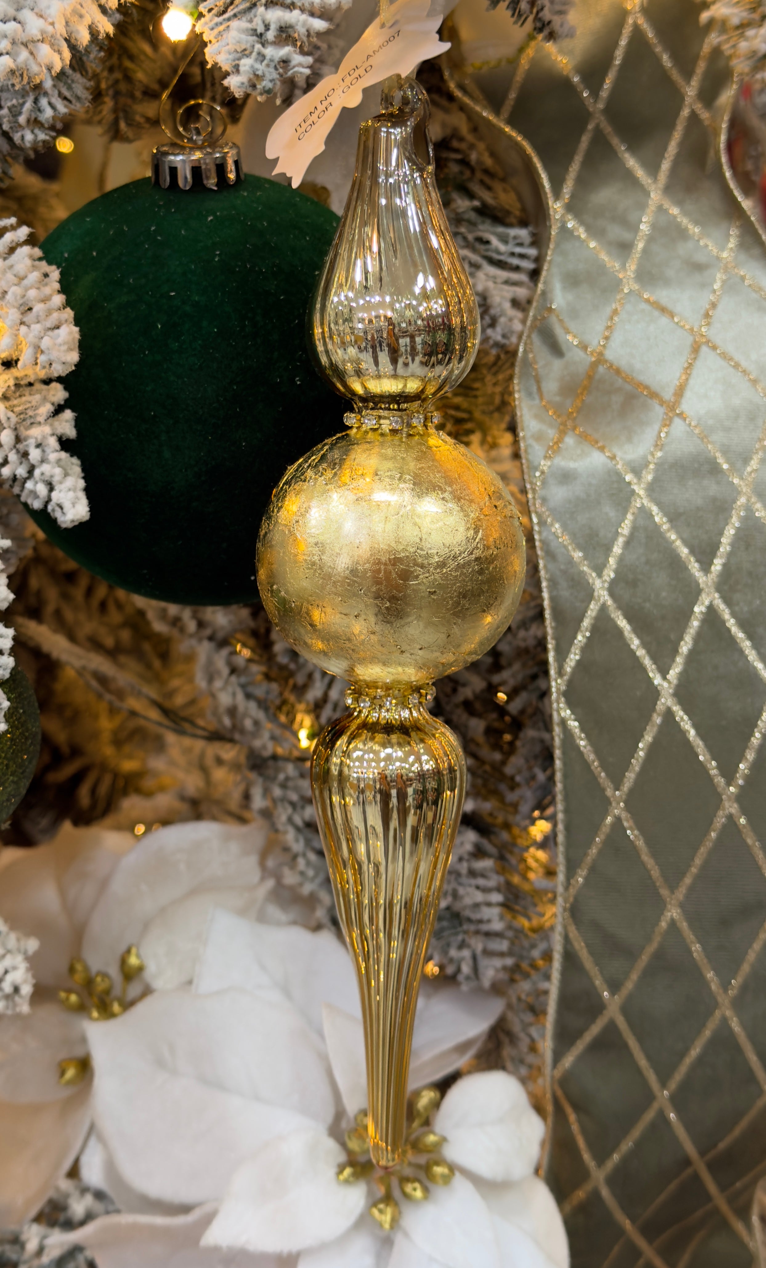 ADDOBBO PUNTALE IN VETRO 27X6CM