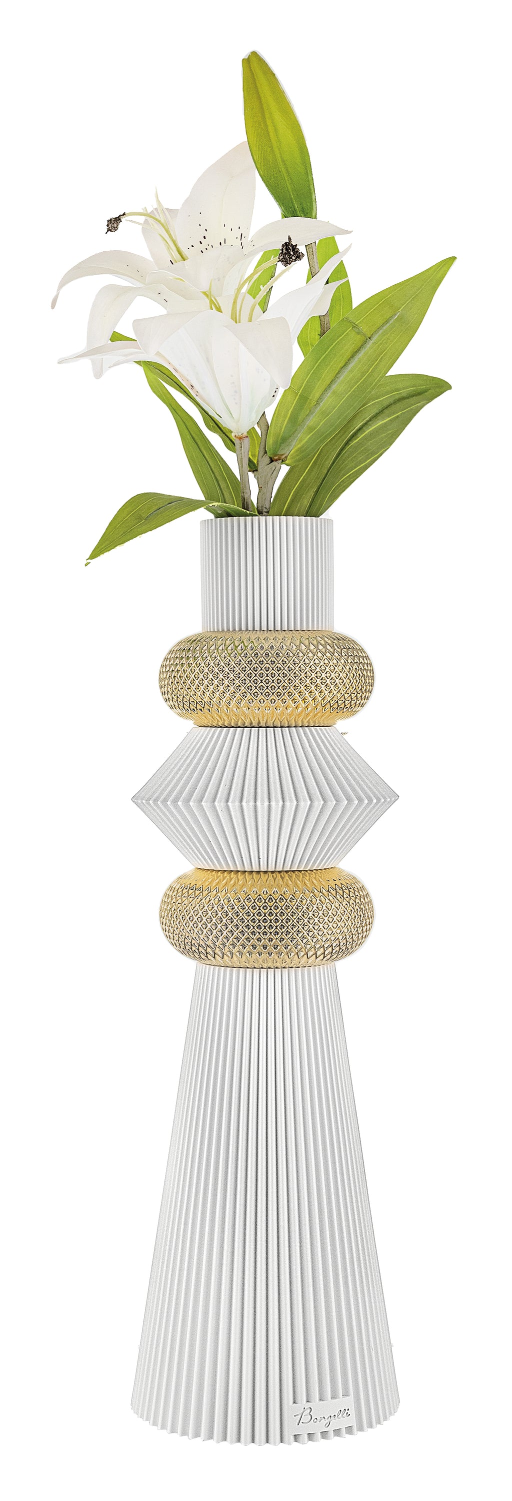 Vaso Modular H.39 Bianco - Oro