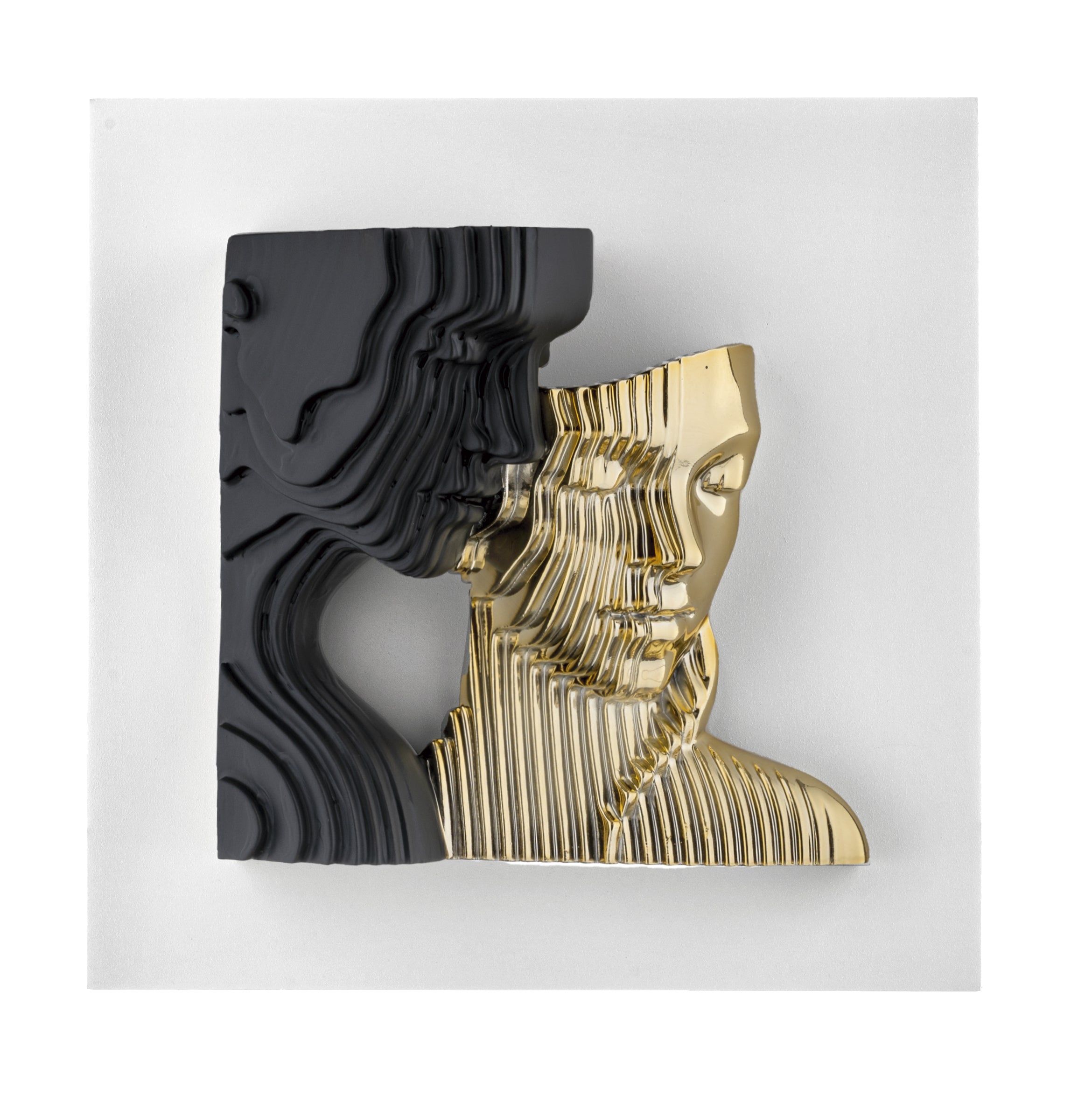 Pannello Visi Stiliz Bianco 15X15 Visi Nero/Oro