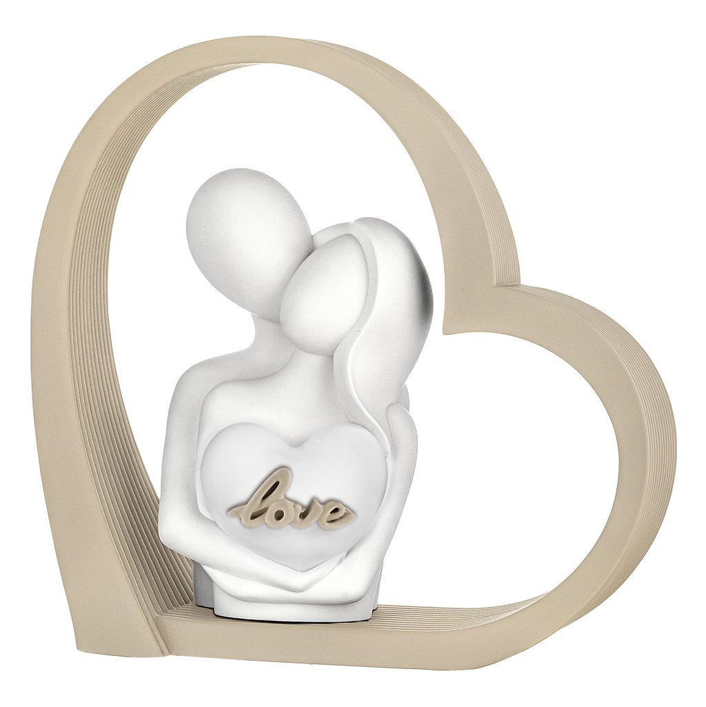 Coppia Cuore Love 14X14 Nocciola