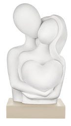 Coppia Abbraccio Love H.13,5 Nocciola Scritta Love