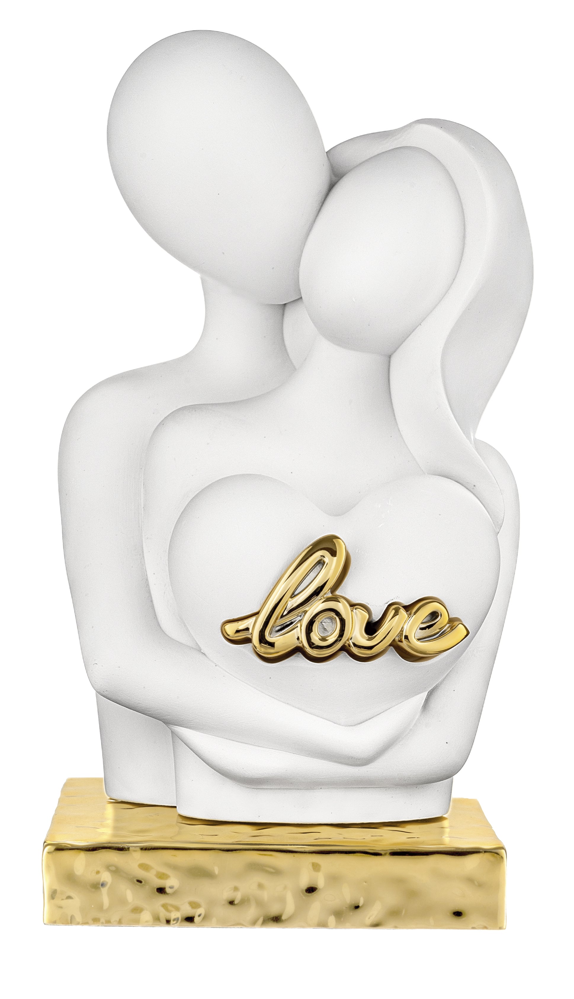 Coppia Abbraccio Love H.19 Nocciola Scritta Love