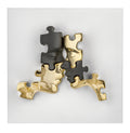 Quadretto Puzzle Visi 15X15 Bianco-Oro