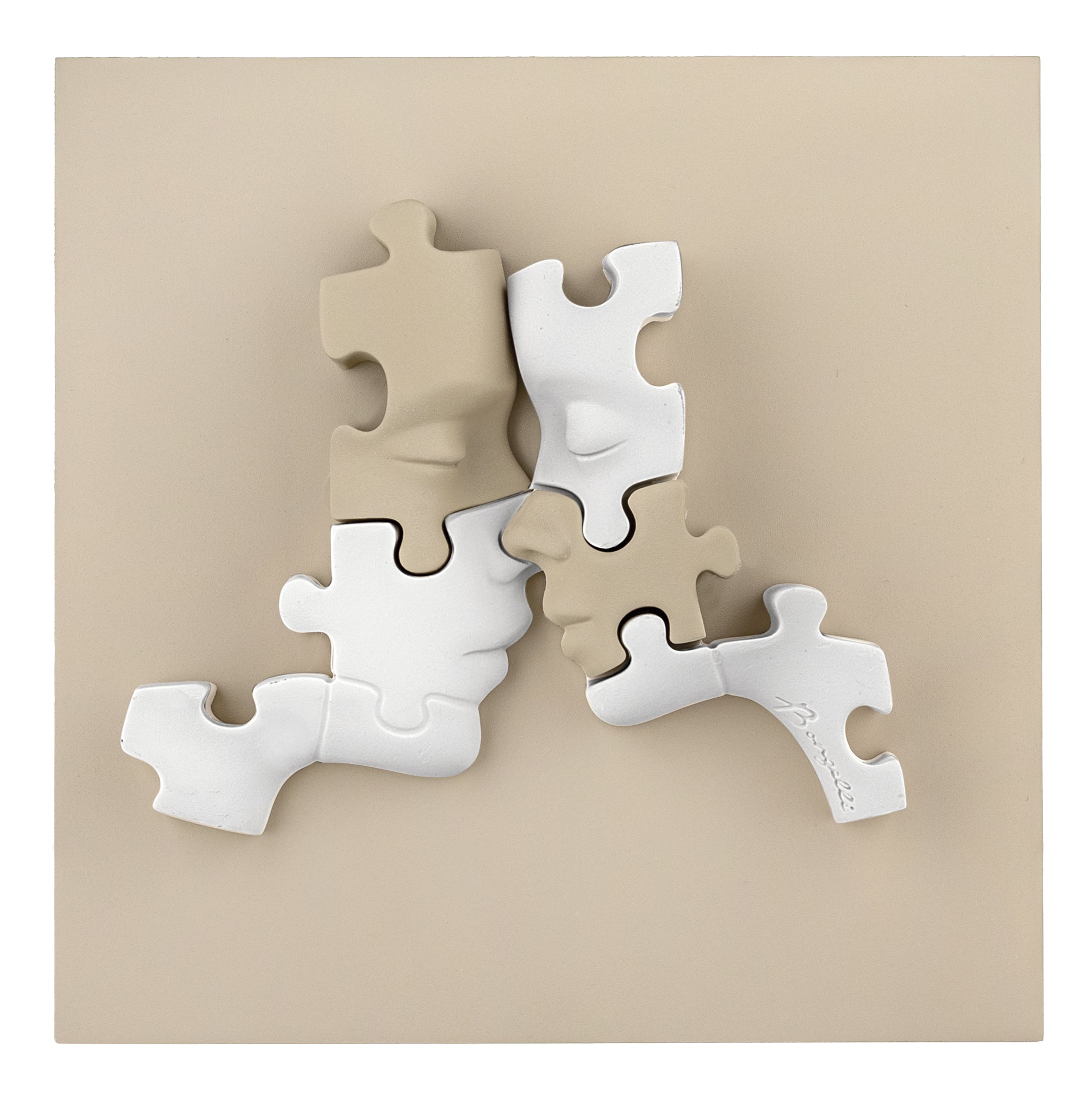 Quadretto Puzzle Visi 15X15 Nocciola