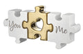 Scultura Puzzle 18X7 Bianca-Oro