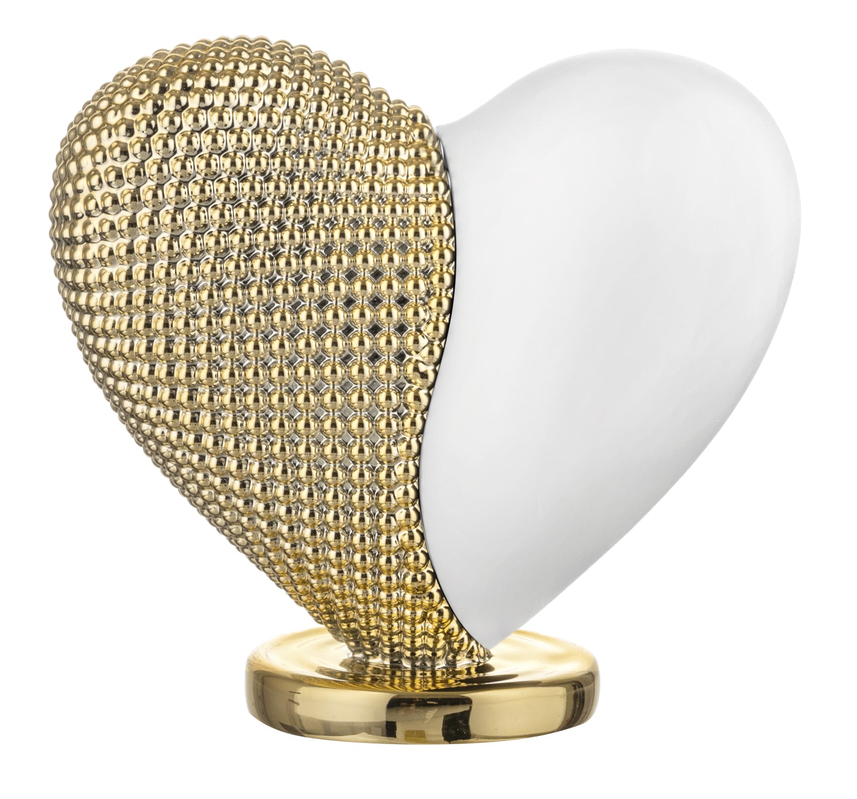 Cuore Bicolore 19X18 Bianco-Oro