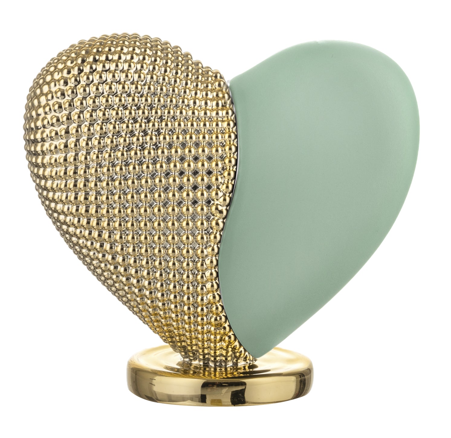 Cuore Bicolore 10X9 Verde-Oro