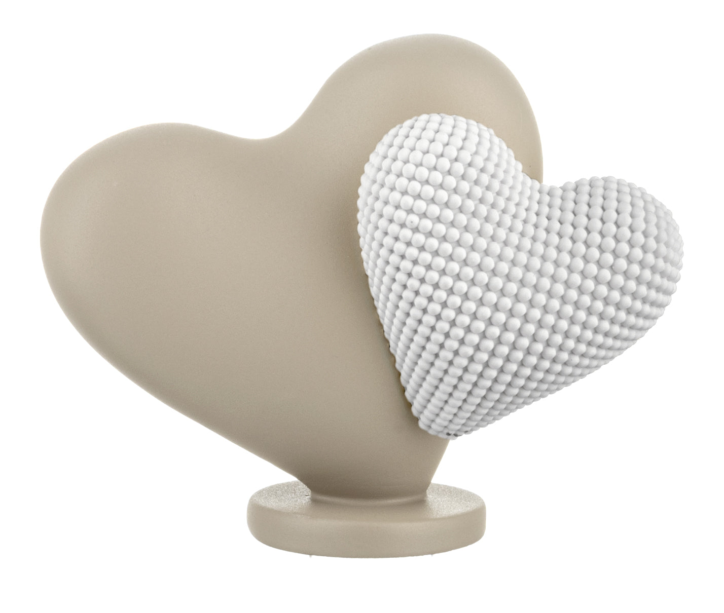 Doppio Cuore 13X11 Bianco-Nocciola