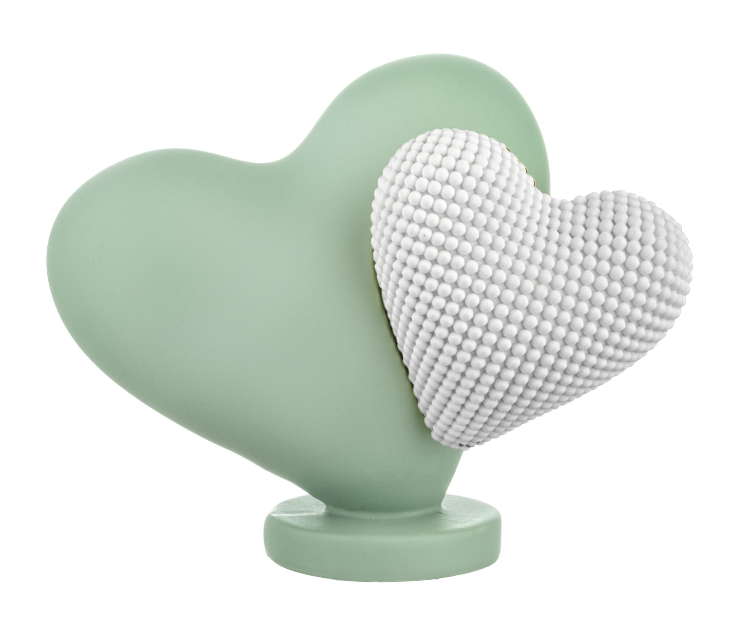 Doppio Cuore 11X9 Bianco-Verde