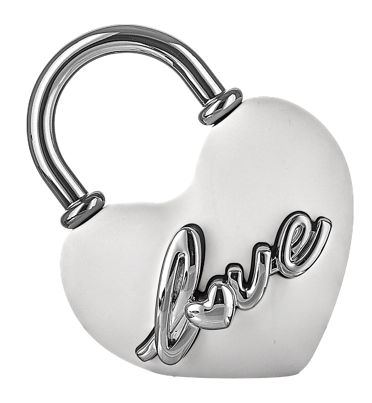 Lucchetto Cuore 10X9 Bianc/Argento