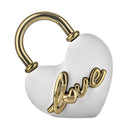 Lucchetto Cuore 14X13 Bianco/Oro