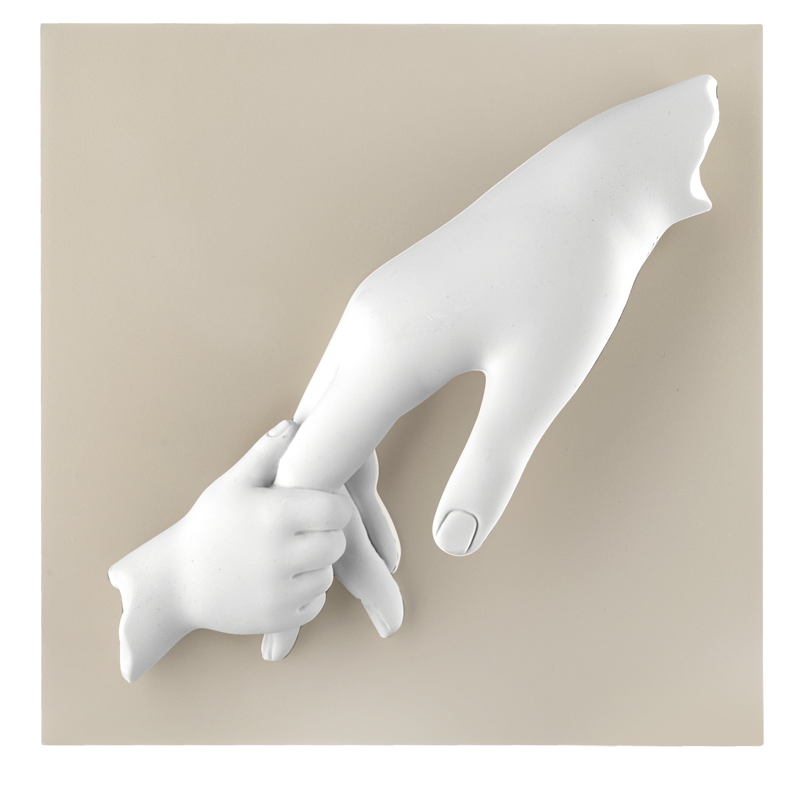 Placca Battesimo Mani Mamma 15X15 Nocciola