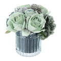 COMPOSIZIONE FLOREALE VERDE DIA.15XH16CM