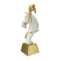 TESTA CAVALLO RESINA BIANCO/ORO 16XH38CM