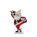 BABBO NATALE FANCY Rosso in Resina Con Sfere Bianco/Nero - 20cm