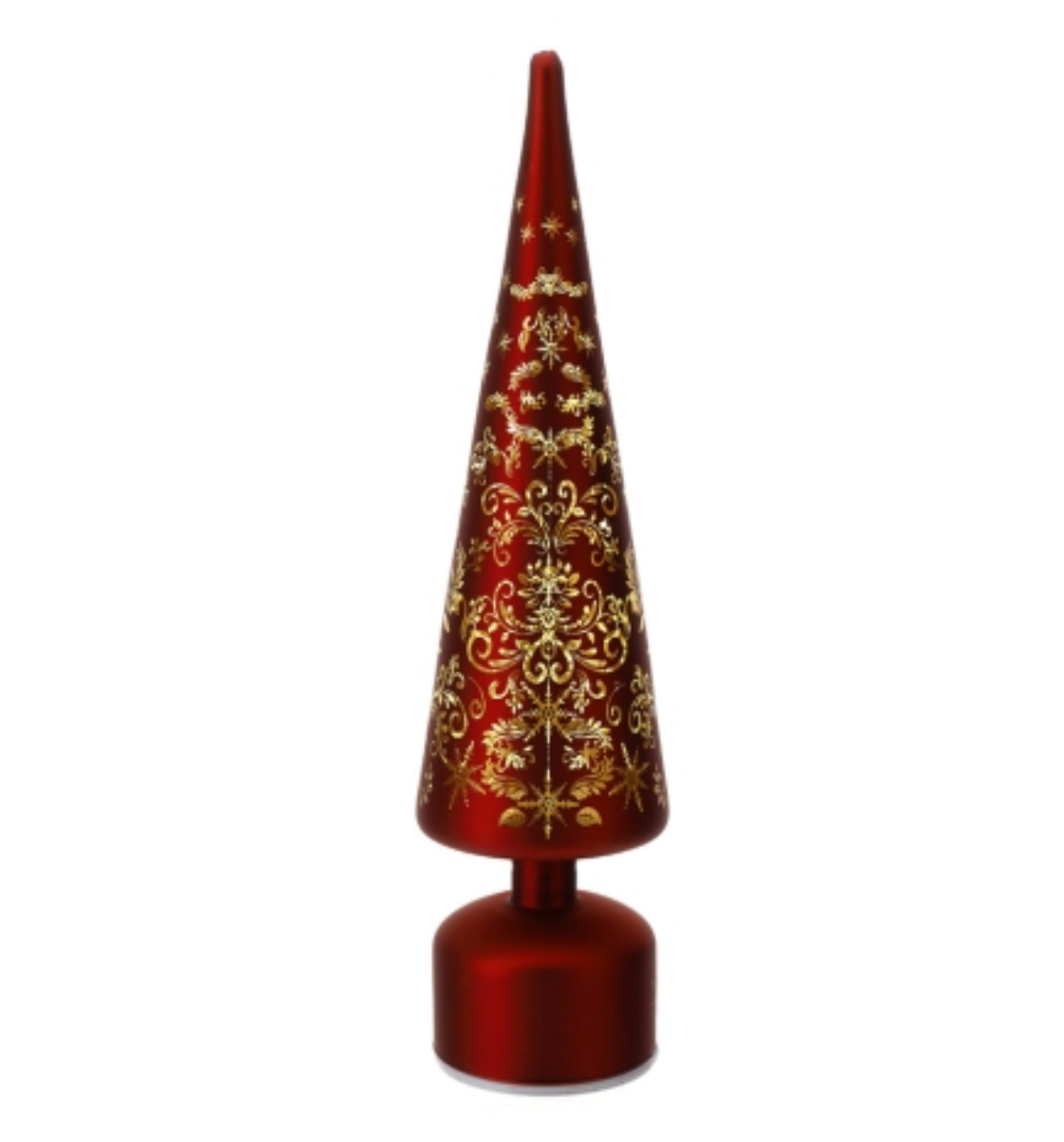 ALBERO CONO VETRO LED ROSSO DIA.10XH40C